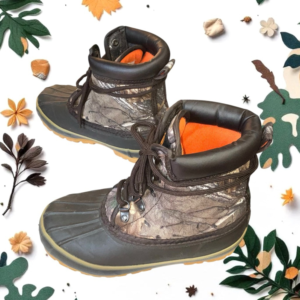 Game Winner Padded Ankle Hunting Camouflage Outdoor Boots Youth Boys Sz 2